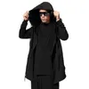 남자 여자 패션 블랙 코트 긴 소매 후드 망토 재킷 빈티지 마녀 케이프 캐주얼 솔리드 가디건 세련된 스트리트웨어