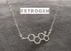 Ожерелье с подвеской в виде молекулы женского гормона, геометрическая наука, химическая формула для медсестры, молекулярная цепочка дофамина, ожерелья