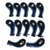 12pcs علامات Golf Hybrid Club Heads Protector Wedge Iron Head Coverscovers Headcovers arons with Zipper Long Neck8955276
