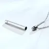 Slender Crystal Clyinder Bar Cremation Urn Necklace in Stainless Steel Memorial Remembrance Gift Loss Of A Loved One, Heart Urn
