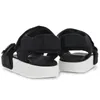 Sıcak Satış-Adilette Yaz vahşi gündelik giyim sandalet "siyah ve beyaz" Düz renk tabanlar logo Logo Yaz gezisi Açık havada oyun Kanca Döngü