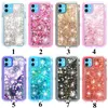 Coques de téléphone en Stock pour Iphone XS MAX XR X 8 7 6 Plus Bling liquide paillettes flottantes sables mouvants eau coulant Ultra couverture