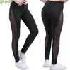 2020 Mesh Splice Workout Yoga Pants Color Block Mesh Insert Leggings Women Sports Running Tights Patchwork Fitness Gym Trousers Good