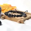 Schwarzes Herren-Edelstahlarmband im Großhandel mit 8 mm natürlichen matten Steinperlen, Schmuck mit Löwenarmbändern aus Edelstahl, kostenloser Service