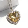 Ocean Heart Necklace Female Korean Crystal Peach Heart Clavicle Chain DAN618 mix order Pendant Necklaces