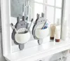Totoro Toothbrush Holder Cartoon Cute Wall Mount Hanging Sucker Rack Toothpaste Holders with 3 Suction Cups Spoon Holder GGA2142