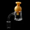 Beveled Edge 3mm Evan Shore Smoking Quartz Banger With Glass Bubble Cap 10mm 14mm 18mm Male Female Quartz Nails For Glass Bongs Dab Rigs