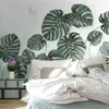 Custom Photo Wallpaper 3D Green Leaf Plant Mural Living Room Bedroom Dining Room Simple Backdrop Wall Painting Papel De Parede