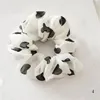 Love Heart Print Chiffon Elastic Scrunchie Hair Ties Ponytail Holder Hair Rope Women Trendy Elegant Headwear Elastic Hair Bands