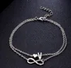 20pcs/lot New Fashion Jewelry Gift Bohemia Style Infinity Symbol 8 Lucky A-S Letter Beads Bracelets DIY Jewelry Bracelet