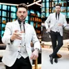 Été classique à carreaux hommes marié costumes de mariage marié Slim Fit deux boutons revers en pointe travail formel bal bureau Blazer veste (veste + gilet)