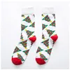 5 개 색상 핫 고품질 크리스마스 트리 곰 눈송이 디자인 중간 양말 Sockings면 남여 연인 양말