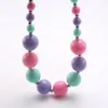 Girls Jewelry Kids Coloful Beads Necklace Candy Color Baby Chunky Necklace Multicolor Children Choker Gift For Party