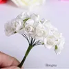 144pcs Artificial Flower Rose Mini Cute Paper Rose Handmade For Wedding Decoration DIY Wreath Gift Scrapbooking Craft Fake Flower