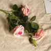 5 Stück künstliche Blumen, einzelner Zweig, 4 Köpfe, Rosen, Seidenblumen für Heimdekoration, Pflanze, Bonsai, künstliche Blumen, Wand, Hochzeitsdekorationen, Rosen