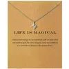 Fashion No Drevred Logo Pendentif New Gold-Color Life est Magical Licorne Horse Alliage Clavicule Chain Chocker Collier Bijoux Cadeau Cadeau