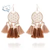 Fringed hoop earrings fan-shaped round hollow female ladies party bohemian dress accessories fashion