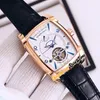 Nowa Kalpa Rose Gold Case PFH150-1032500 Automatic Tourbillon Power Reservem Mens Watch White Dial Brown Leather Strap Zegarki Pure_Time E59