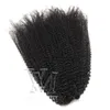 Indian Natural Black 4A Afro Kinky Curly Ponytail 120g Horsetail Sin procesar Virgin Human Hair Cordón Ponytails