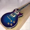 Nouvelle arrivée Blueberry LP Guitare électrique personnalisée standard W Flame Maple Top avec chrome peut être personnalisé Guitarra2347217