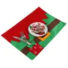 Merry Christmas Placemats Santa Sneeuwpop Elf Antislip Plaats Matten Wasbare Tafel Matten Thuis Keuken Eettafel Linnengoed