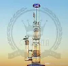 16-Zoll-Shisha-Bong mit geradem Rohr aus Glas, großes doppeltes Pilzbaum-Perc-Farb-Rig-Wasserrohr