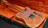 Anpassad masterbuilt Dale Wilson 1969 Relic Gold Burst Pink Paisley Electric Guitar Maple Fingerboard Black Dot Inlay Vinta2622986