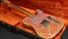 Özel Masterbuilt Dale Wilson 1969 Relic Gold Patlam Pembe Paisley Elektro Gitar, Akçaağaç Klavye Siyah Dot Kakmı, Vintage Tuner