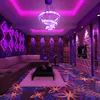 New RGB lustre de cristal pingente de LED luxo luz lâmpada rodada de cristal 3 anéis pendente suspenso luminária para decoração de casa loja de bar