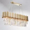 Phube Lighting Lampadario di cristallo moderno Lampade a sospensione ovali in oro di lusso Sospensione per sala da pranzo LED Lustres LLFA