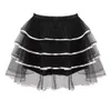 Halloween Boże Narodzenie Multicolor Plus Size Black Largeed Mini Mesh Tutu Spódnica (może pasować do góry do góry) duży i wysoki S-6XL