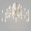 Nordic postmodern LED art villa chandelier living room lobby restaurant gold chandelier creative personality tube lights