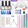 Nagel-Gel-Nagellack-Set mit LED-Lampe, Kunst-Maniküre-Werkzeug-Set, Feile, Pinselentferner, Soak-Off-Lack