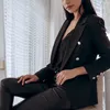 Bayan Uzun Kollu Blazer Suit Ceket Ofis İş Bayanlar Resmi Takım Elbise Ceket Kruvaze Ince Dış Giyim Ceket Artı Boyutu 3XL Tops