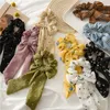 Chiffon-Haargummis, Schleife, Damen-Accessoires, Haarbänder, Krawatten, Scrunchie, Pferdeschwanzhalter, florale Punkte, kariertes Streifenmuster, große lange Schleife, Streamer M1451