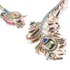 Wunderschöne Kristall-Pfau-Halsketten für Frauen mit Strass-Reifenkette, Choker-Halskette, Kostüm, Drag Queen, Schmuck, Party, Abschlussball, 1 Stück