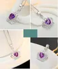 Nuovo arrivo gioielli in argento sterling 925 corona di cristallo austriaco pendente da sposa collana viola/argento con onde d'acqua GB1460