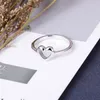 Mode Elegant Temperament Smycken Kvinnor Tjejer Vit Silvery Engagement Ring Classic Hurt Shape Rings Gratis frakt