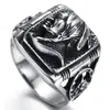 Men039039S smycken gotisk tribal amerikansk indisk rostfritt stål ring klassiker punk Biker Band Silver Black av Mate Ri2077142