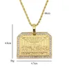 Fashion- Last Supper diamonds pendant necklaces for men western luxury necklace Stainless steel Cuban chains dog tag Religion jewe266O