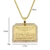 Mode-Cène diamants pendentif colliers pour hommes collier de luxe occidental chaînes cubaines en acier inoxydable dog tag Religion jewe306B