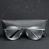 Luxary- New men brand designer Color-changing glasses attitude sunglasses on lens oversized sunglasses square frame outdoor cool design