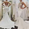 Eleganckie Suknie Ślubne Syrena Moda Wysokiej Jakości Koronki Suknie Ślubne Otwórz Powrót Fishtail Długie Suknie Ślubne Vestido De Novia Suknie Ślubne