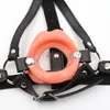 Bondage Head Stap wiązkę wiązki silikonowej wargi Pu-Leather Otwarte usta Gag ograniczenie prezentów #R97