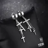 Hip Hop Cool Mannen Charm Cross Hoop Oorbellen Sieraden Vergulde 316L Rvs Oor Bot Nagel Oorbellen