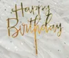 300pcs Cute Happy Birthday Rose Gold Cake Toppers Gold Glitter Acrylic Cupcake Flag Cake Decorations Party Gifts SN1127