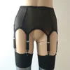 Sexy Women 6-Metal Buckles Straps Mesh Garter Belt Lace Hem Lingerie Suspender Elastic Belt Pants S-XXL No stockings Black Red W291j