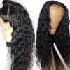 Natural Black Brown Color Synthetic Wigs for Black Women Loose Curly Wave Lace Front Wig Baby Hair Pre Plucked Heat Resistant 24 I1594726