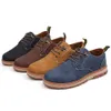 Hot Sale Mäns Casual Anti-Skid Bekväm Lace Up Outdoor Driving Oxfords Läder Skor Mode Solid Höst Non Slip Shoes