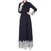 Muslimische Frauen, Spitzenbesatz vorne, Abaya, muslimischer Maxi-Kaftan, Kimono, Dubai, islamische Kleidung, Abayas für Frauen_3.301